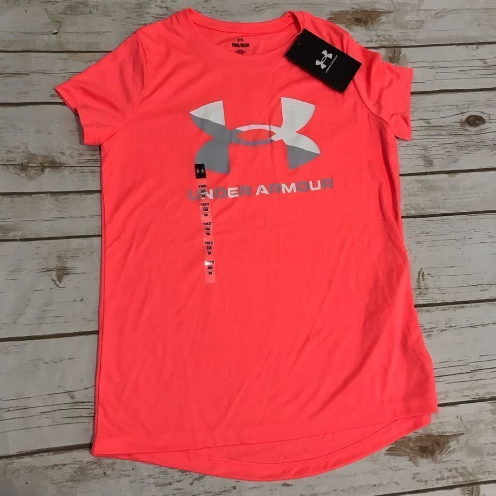 Under Armour Girls T-Shirt Top Size Med short sleeve active wear - Picture 7 of 7